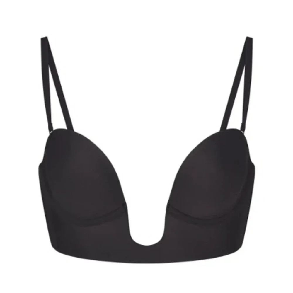 Skims Deep Plunge Shapewear Plunge Bra BR-BAN-2958 Onyx Black Medium